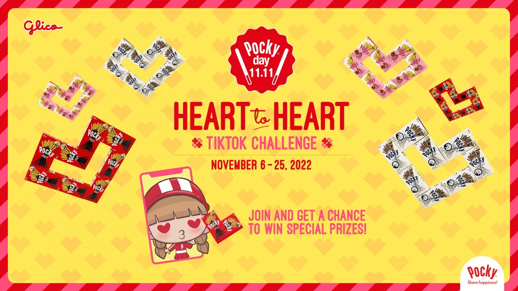 Pocky day, Share happiness, #PockyHearttoHeartHeartPocky 