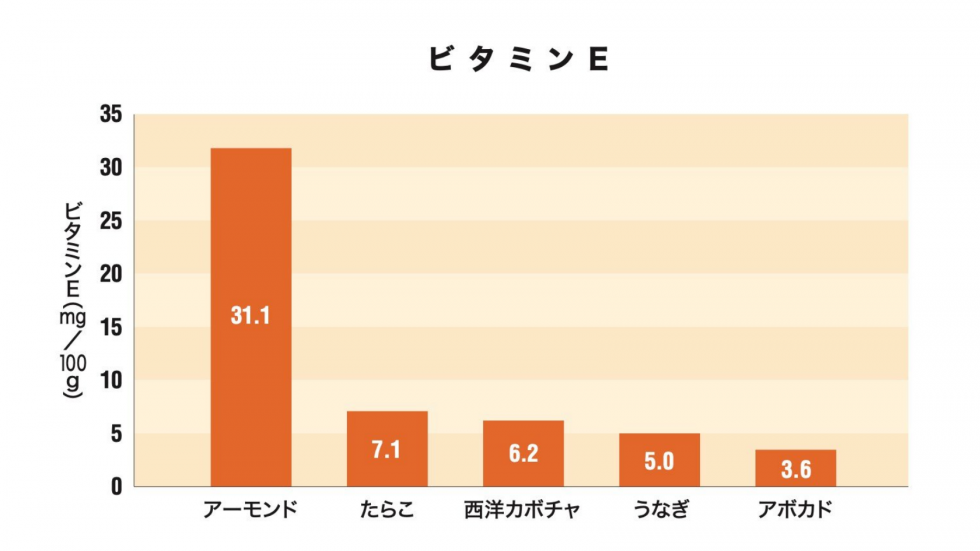 食品別のビタミンE　説明画像