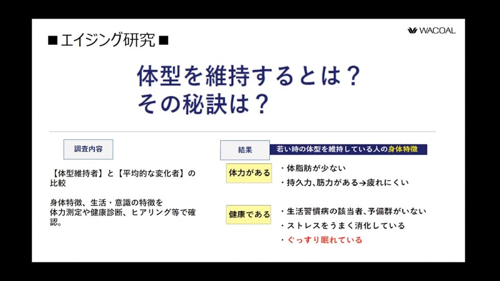 体型を維持する秘訣を説明した画像