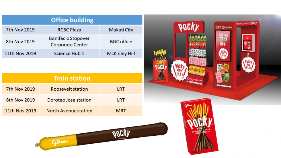 Pocky, Share happiness!, Say Pocky, Pocky day, 11.11, 11th November, Philippines, Manila, Global campaign, Glico, Smile, Pop-ups, Pocky balloon