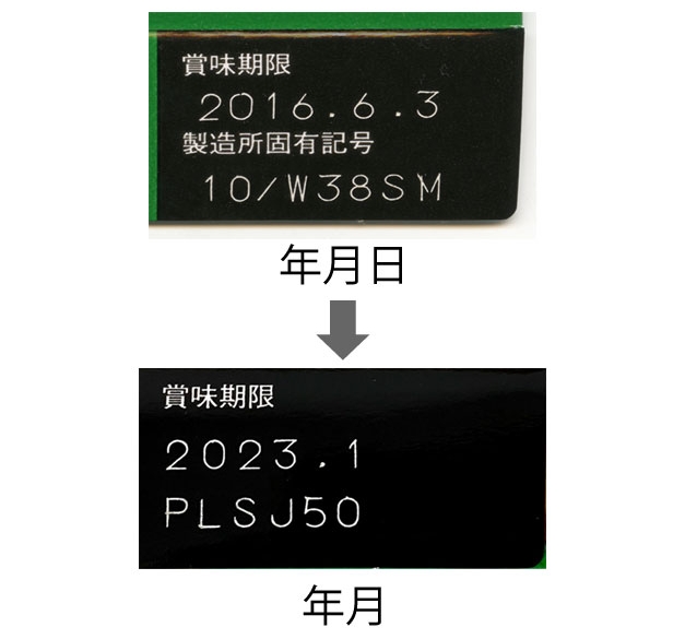 賞味期限表示の変更を示した画像