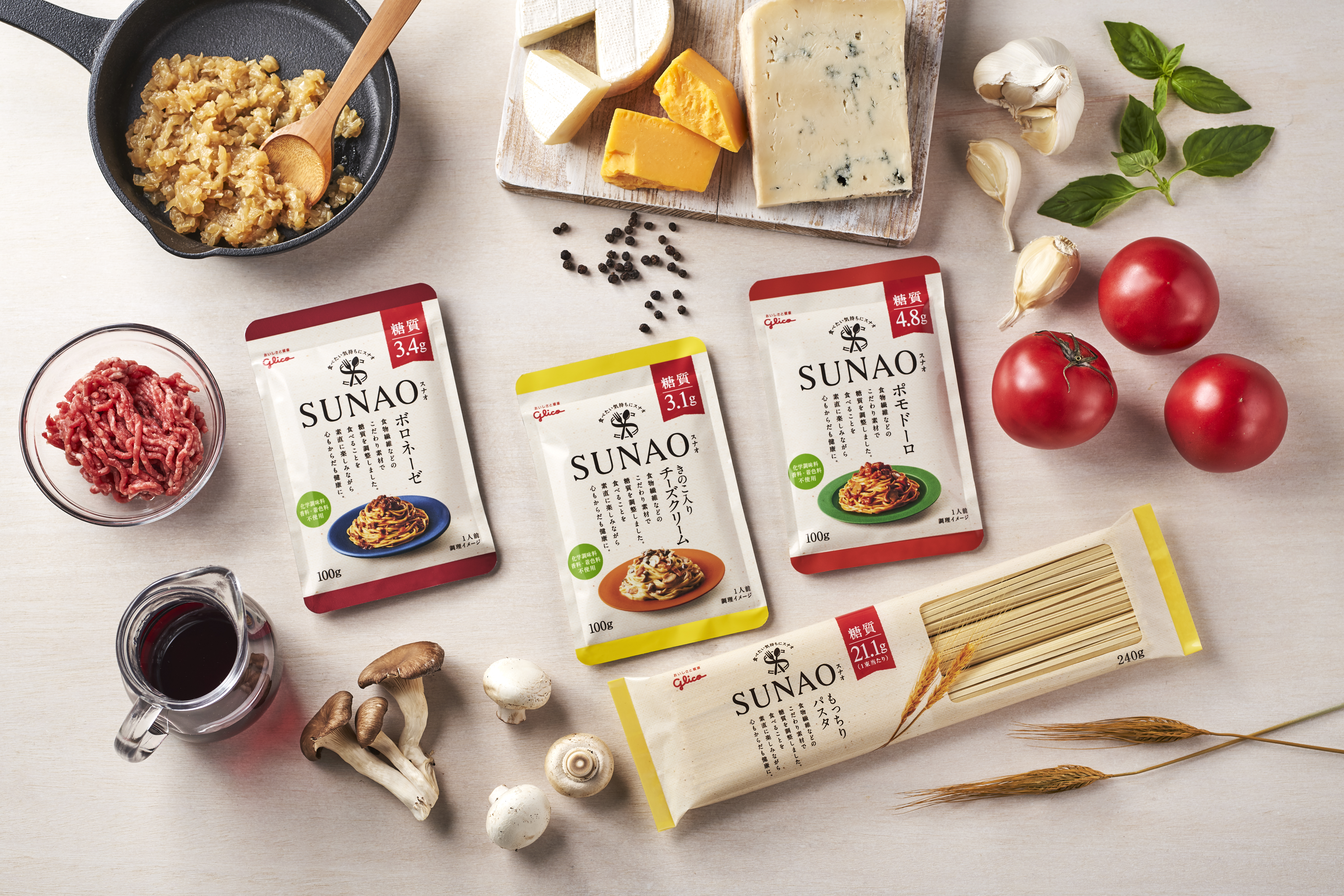 おいしさと適正糖質※1を両立するSUNAOブランドより 「パスタ」と「ソース」が新登場 ～2022年2月7日（月）よりECサイトにて予約受注開始～ |  【公式】江崎グリコ(Glico)