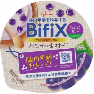 BifiXおなかに素材＋ヨーグルト こんにゃくゼリー ぶどう味 330g外装画像
