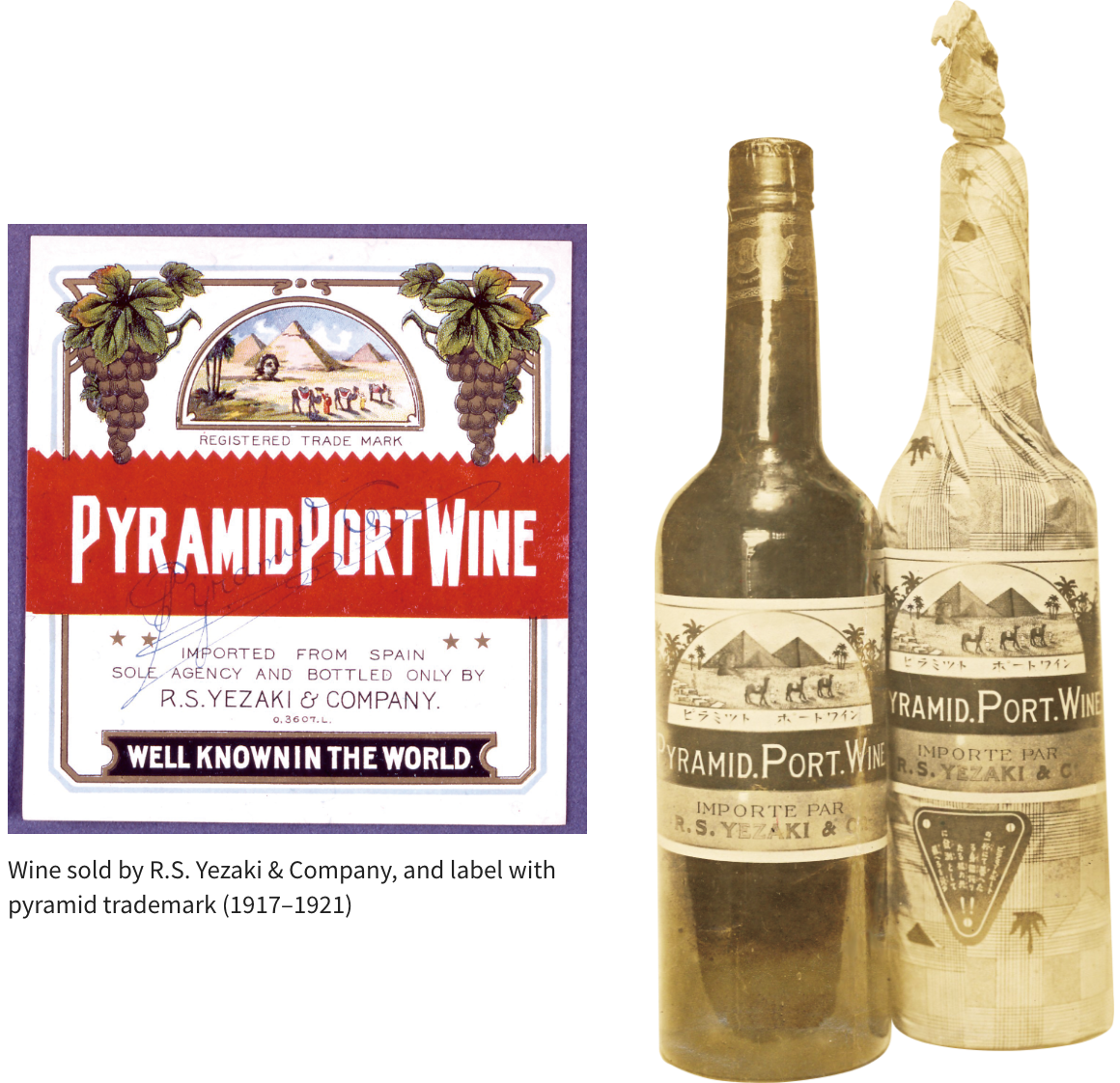 Wine sold by R.S. Yezaki & Company, and label with pyramid trademark (1917–1921)