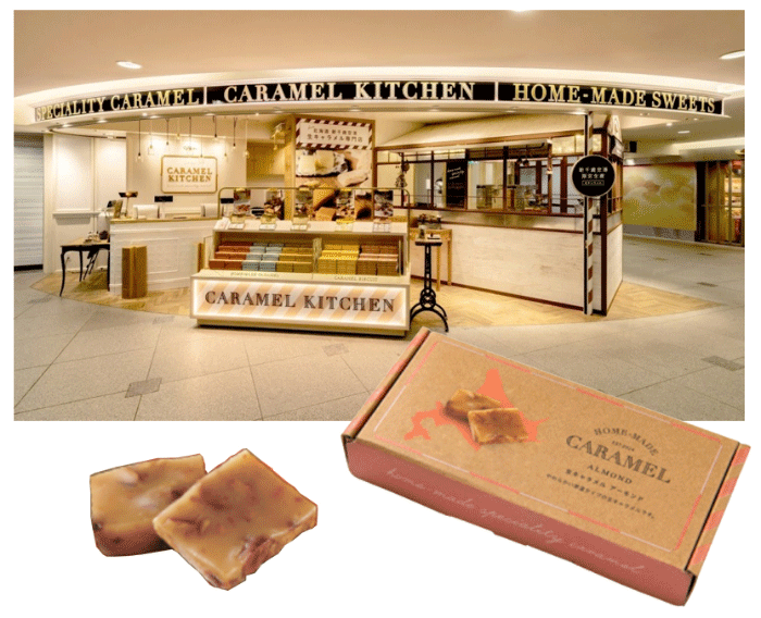 Homemade Raw Caramel with Almonds Savored at the Caramel Kitchen