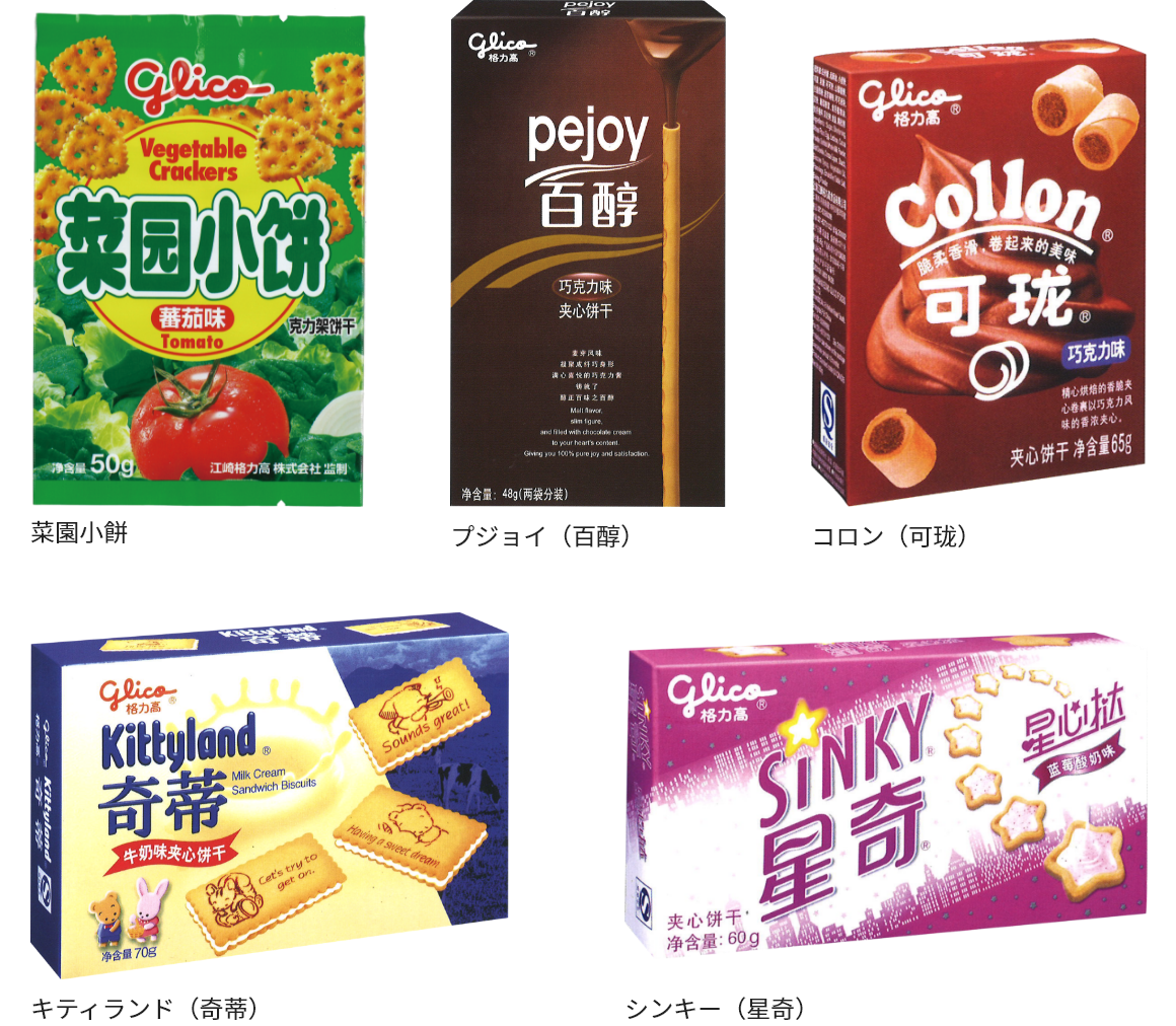 [写真左上]菜園小餅[写真真ん中上]プジョイ（百醇）[写真右上]コロン（可珑）[写真左下]キティランド（奇蒂）[写真右下]シンキー（星奇）