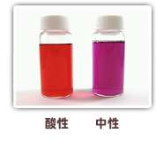 酸性と中性の場合のアントシアニン系色素の色